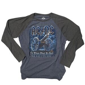 ACDC For Those About To Rock We Salute You Raglan‎ Long Sleeve Shirt XL